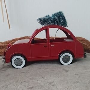 Christmas Classic Red Toy Car with Tree Lights Up AAA Batteries